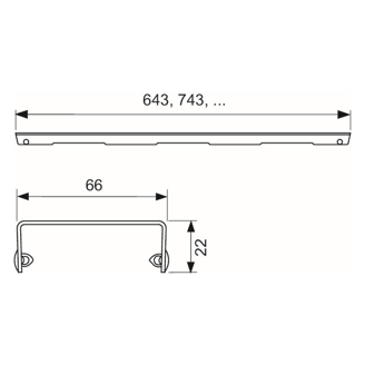 Mynd af TECE niðurfallsrist Basic  80cm