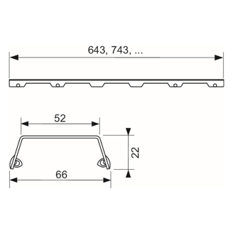 Mynd af TECE niðurfallsrist Steel II  80cm