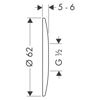 Mynd af Hansgrohe rósetta 1/2" 62mm Króm