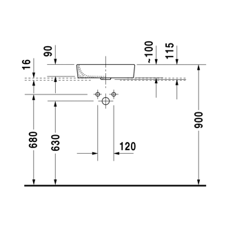 Mynd af Duravit  Starck 2 borðhandlaug 435x395mm