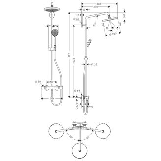 Mynd af Hansgrohe Croma 220 sturtusett Króm