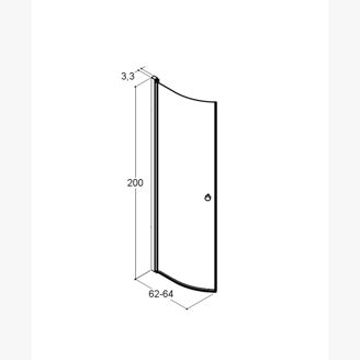 Mynd af Dansani bogahurð glær m/gráum prófíl 80cm