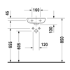 Mynd af Duravit D-Code vegghandlaug 36x27cm gat hægri