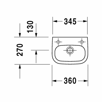 Mynd af Duravit D-Code vegghandlaug 36x27cm án gats