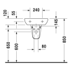 Mynd af Duravit D-Code vegghandlaug 45x34 cm 