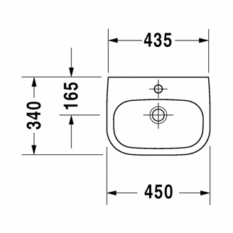 Mynd af Duravit D-Code vegghandlaug 45x34cm án gats