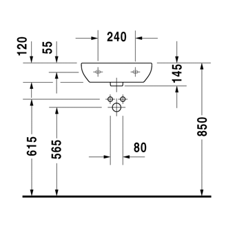 Mynd af Duravit D-Code vegghandlaug 45x34cm án gats