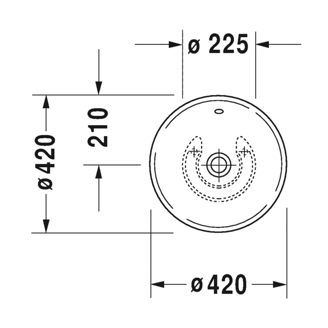Mynd af Duravit Bacino borðhandlaug Ø 42 cm