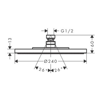 Mynd af AXOR Starck sturtuhaus Ø240mm Króm