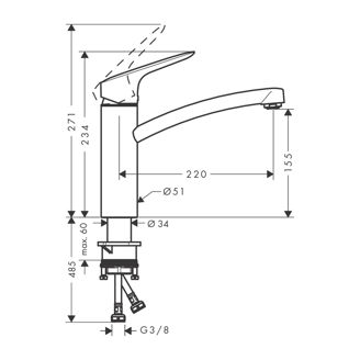 Mynd af Hansgrohe Logis M31 eldhústæki 160
