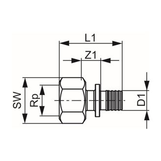 Mynd af TECE Múffutengi 40mm x 1 1/2"