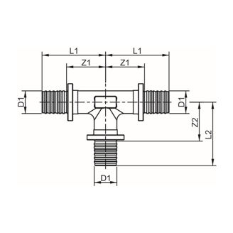 Mynd af TECE Té 25 mm