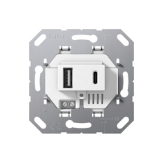 Mynd af Gira hleðslutengill 2xUSB-A/C Hv.