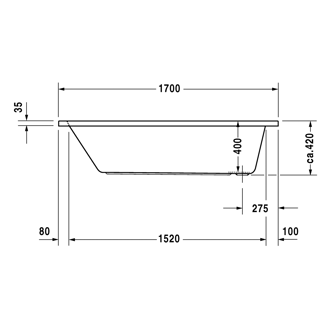 Mynd af Duravit D-Code baðkar 170x70 cm