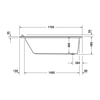Mynd af Duravit Starck baðkar 170x800 cm