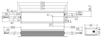 Mynd af Straumgjafi LED 700mA 200W IP67