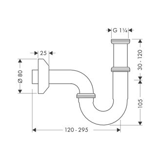 Mynd af Hansgrohe vatnslás 11/4-32  Króm