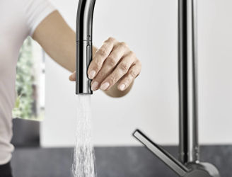 Mynd af Hansgrohe Talis M54 Eldhústæki útdraganlegt Burstað svart króm