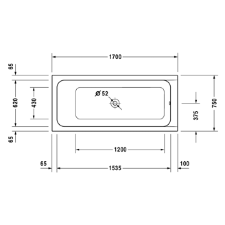 Mynd af Duravit D-Code baðkar 150x75cm