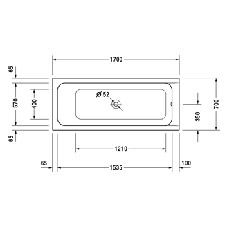 Mynd af Duravit D-Code baðkar 170x70cm