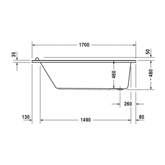 Mynd af Duravit Starck baðkar 170x90 cm