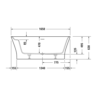 Mynd af Duravit Cape Cod baðkar frístandandi 1650x780mm