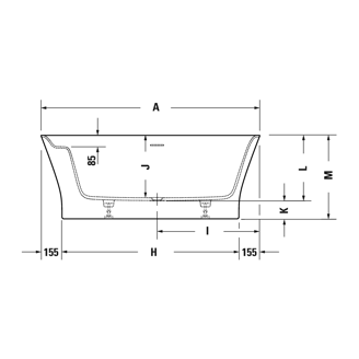 Mynd af Duravit Cape Cod baðkar frístandandi 1650x780mm