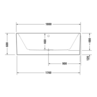 Mynd af Duravit Happy D.2 Plus fríst. baðkar 1800x800mm matt svart 