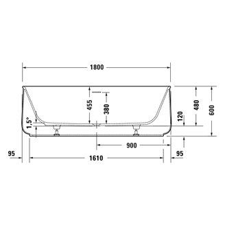Mynd af Duravit Zencha frístandani baðkar 180x90cm