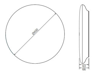 Mynd af Kúpull Plafond L LED 3K 2350lm
