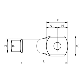 Mynd af Strengskór Cu  6,0mm² M5 (10 stk)