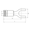 Mynd af Gaffalskór Rauður M3 0,75-1,5mm² (15stk)