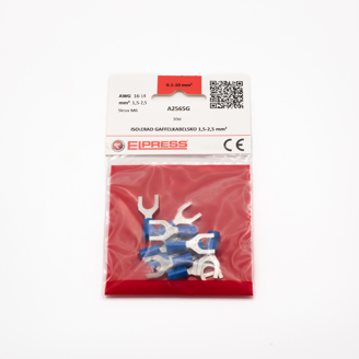 Mynd af Gaffalskór Blár M6 1,5-2,5mm² (10stk)