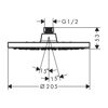 Mynd af Hansgrohe Vernis Sturtuhaus 200mm Matt svarttt