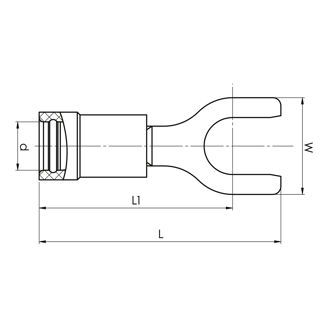Mynd af Gaffalskór 0,75-1,5mm² M4 Rau.
