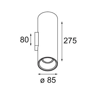Mynd af Lotis Tube veggljós, Hvítt/Gyllt.
