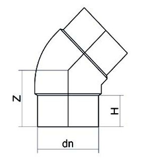 Mynd af Hálfhné EF DN315 45° SDR17