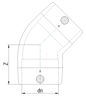 Mynd af Hálfhné EF DN250 45° SDR11