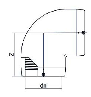 Mynd af Rafsuðu Hné EF DN40 SDR11