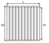 Mynd af Rör 600x6000mm Riffluð SN8 Sv.