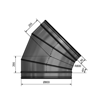 Mynd af Beygja HV-800 45° Hallströms