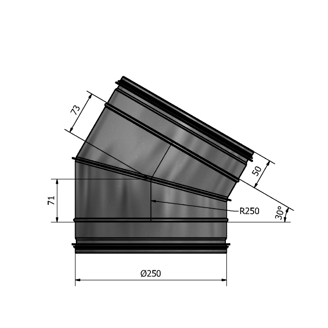 Mynd af Beygja HV-250 30° Hallströms