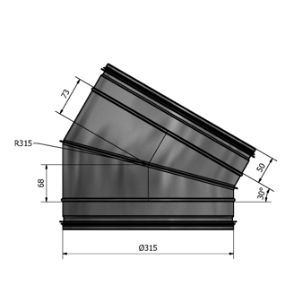 Mynd af Beygja HV 315 30° Hallströms