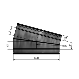 Mynd af Beygja HV 630 15° Hallströms