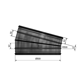 Mynd af Beygja HV 500 15° Hallströms