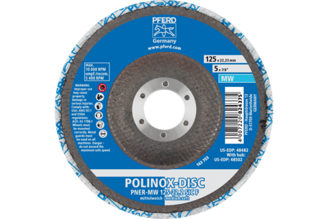 Mynd af Slípiskífa POLINOX PNER 125mm Millimjúk-Fín PFERD