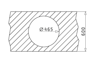 Mynd af Pyramis Kiba stálvaskur Ø385x163mm