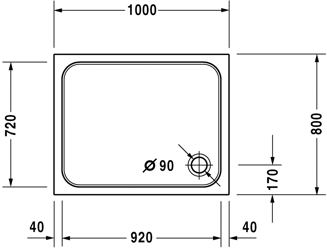 Mynd af Duravit sturtubotn D-Code 1000x800mm