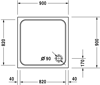 Mynd af Duravit sturtubotn D-Code 900x900mm