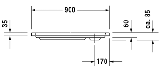 Mynd af Duravit sturtubotn D-Code 900x750mm
